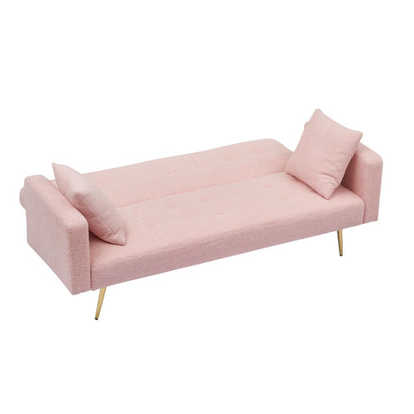 Teddy Fleece Sofa Bed With Luxurious Throw Pillows - Furniture Home Direct
