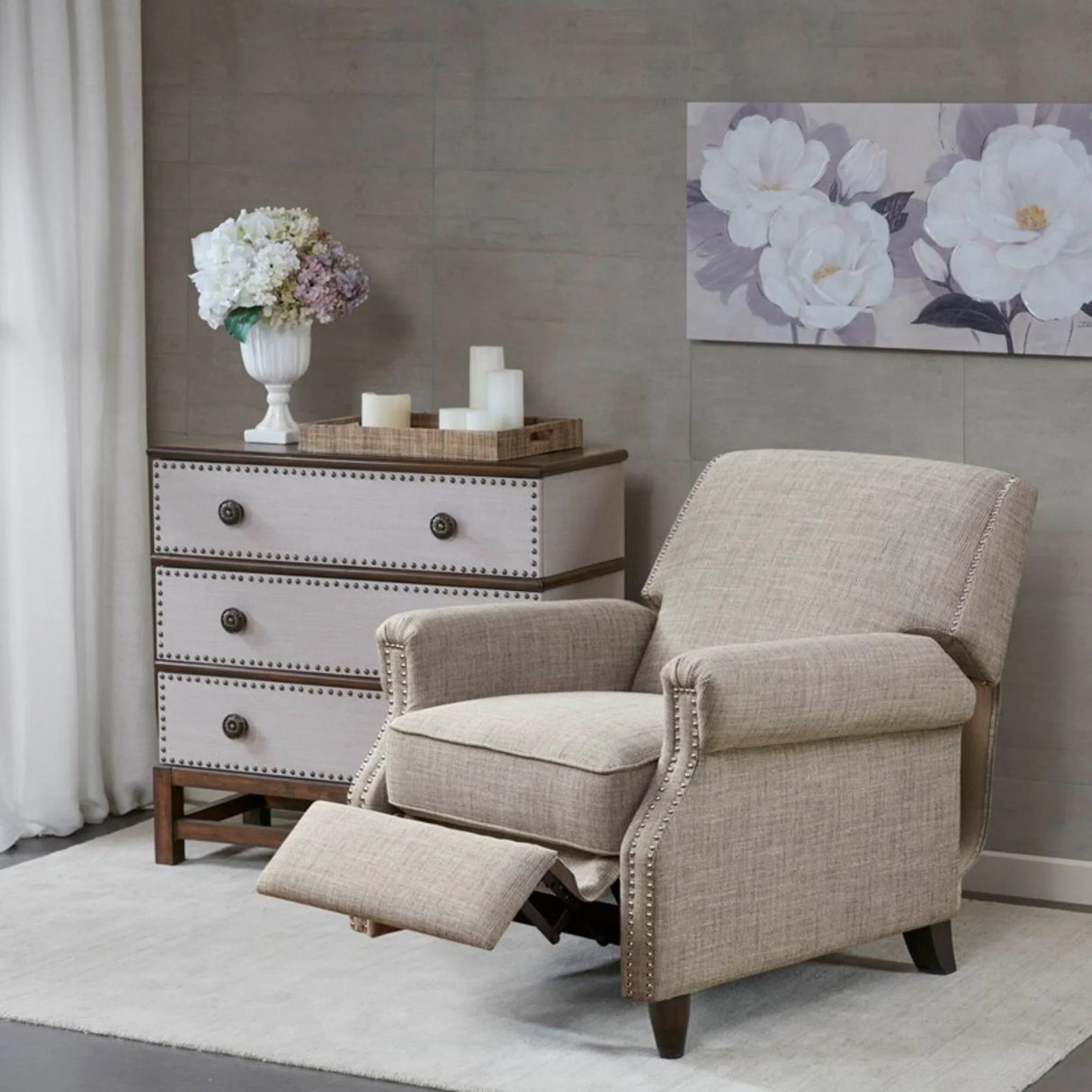 Julian - Push Back Recliner With Reclining Function - Sand - Furniture Home Direct