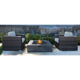 Rattan Wicker Patio Set With Cushions And Concrete Fire Pit - Furniture Home Direct