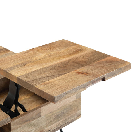Hunter - Lift Top Square Coffee Table - Natural - Furniture Home Direct