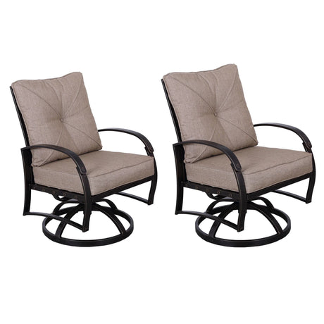 Modern Dining Swivel Chair With Back And Seat Cushion (Set of 2) - Antique Bronze - Furniture Home Direct