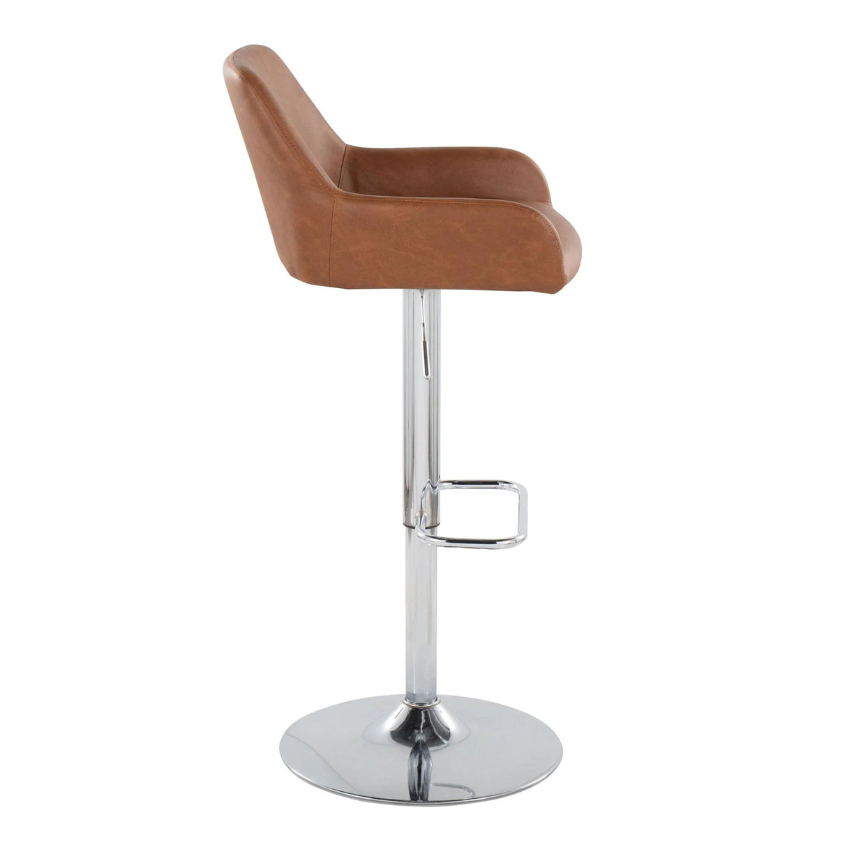 Daniella - Contemporary Adjustable Barstool With Swivel With Rounded Rectangle Footrest (Set of 2) - Furniture Home Direct