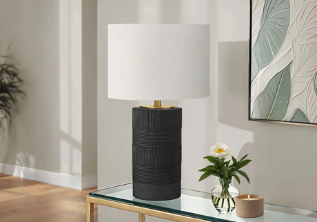 Table Lamp, Lighting, Resin, Contemporary - Black / Cream - Furniture Home Direct