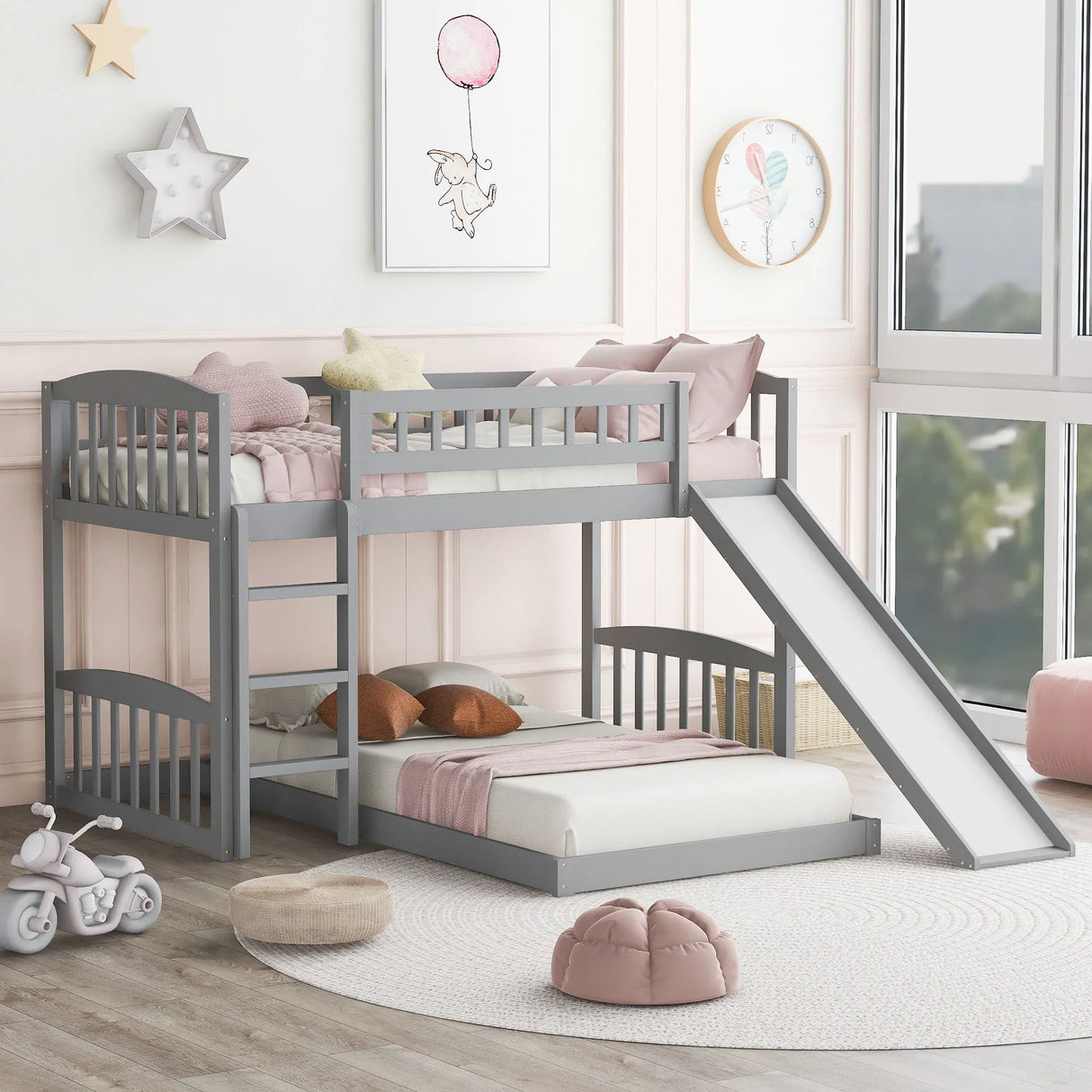 Functional Bunk Bed With Convertible Ladder And Slide - Furniture Home Direct