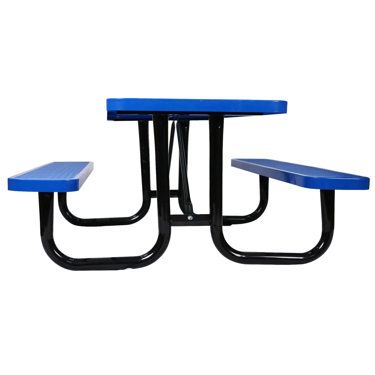 Rectangular Outdoor Steel Picnic Table With Umbrella Pole - Furniture Home Direct