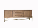 Metal Base Sideboard - Light Brown - Furniture Home Direct