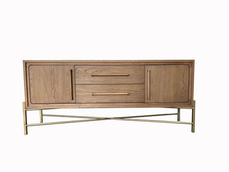 Metal Base Sideboard - Light Brown - Furniture Home Direct
