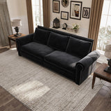 3 In 1 Convertible Sleeper Sofa With Nailhead Trim & Rolled Arm - Furniture Home Direct