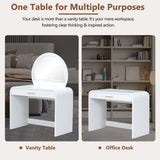 Makeup Vanity Table With Mirror Touch Screen Lighted Mirror, Dressing Table With Drawer For Bedroom - White - Furniture Home Direct