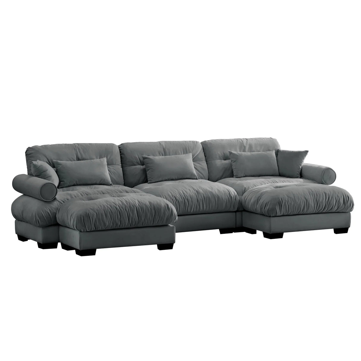 Super Comfort Oversized Modular Sectional Sofa With Movable Ottoman - Furniture Home Direct