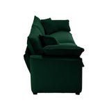 Sofa and Loveseat Set - Green Corduroy Fabric - Furniture Home Direct