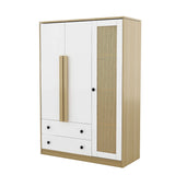 3 Doors Rattan Wardrobe Storage For Bedroom, With 2 Drawers - Furniture Home Direct