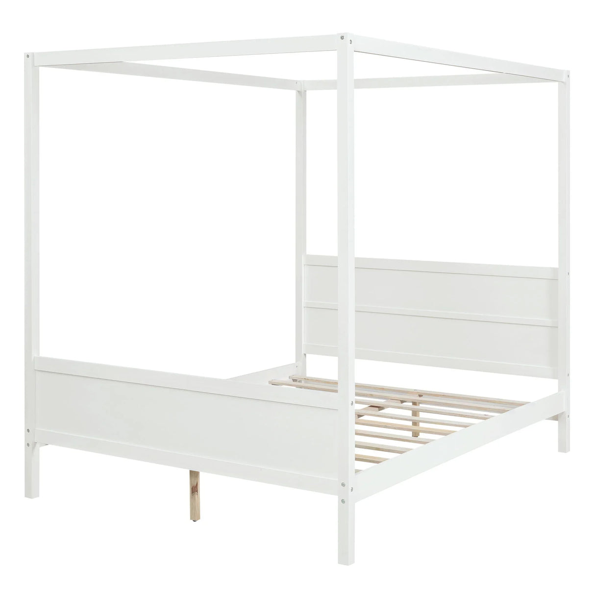 Canopy Platform Bed With Headboard And Footboard, Slat Support Leg - Furniture Home Direct