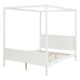 Canopy Platform Bed With Headboard And Footboard, Slat Support Leg - Furniture Home Direct