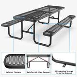 Metal Expanded Rectangular Picnic Table - Furniture Home Direct
