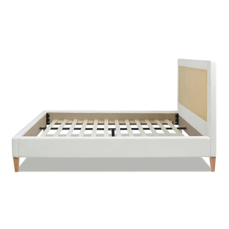 Haley - Upholstered Cane Back Platform Bed - Furniture Home Direct