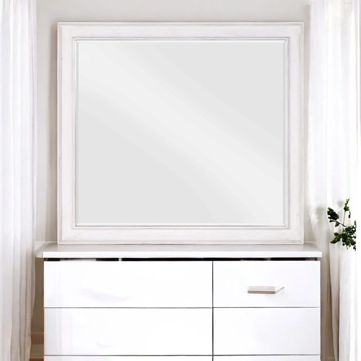 Katia - Weathered Mirror - White - Furniture Home Direct