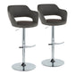 Margarite - Contemporary Ajustable Barstool With Swivel With Rounded T Footrest (Set of 2) - Furniture Home Direct