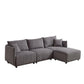 Modern Minimalist Corduroy Combination Sofa With 2 Comfort Cushions With USB & C Charging Ports - Furniture Home Direct
