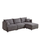 Modern Minimalist Corduroy Combination Sofa With 2 Comfort Cushions With USB & C Charging Ports - Furniture Home Direct