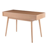Pebble - Contemporary Double Desk - Natural / White - Furniture Home Direct