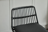 Counter Height Stools Rattan With Cushioned Seat Black - Furniture Home Direct