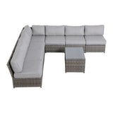 Comfortable Modern Patio Rattan Sectional Set With Cushions - Furniture Home Direct