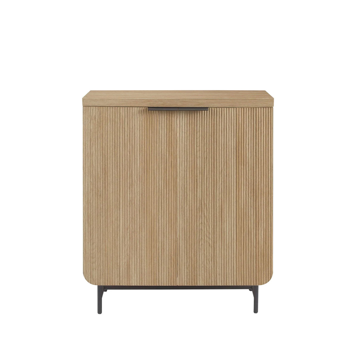 Modern Scandi Fluted Door Storage Console - Coastal Oak - Furniture Home Direct