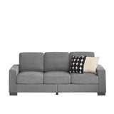 Modern Snowfleece Fabric 3 Seater Sofa With Cup Holder - Furniture Home Direct