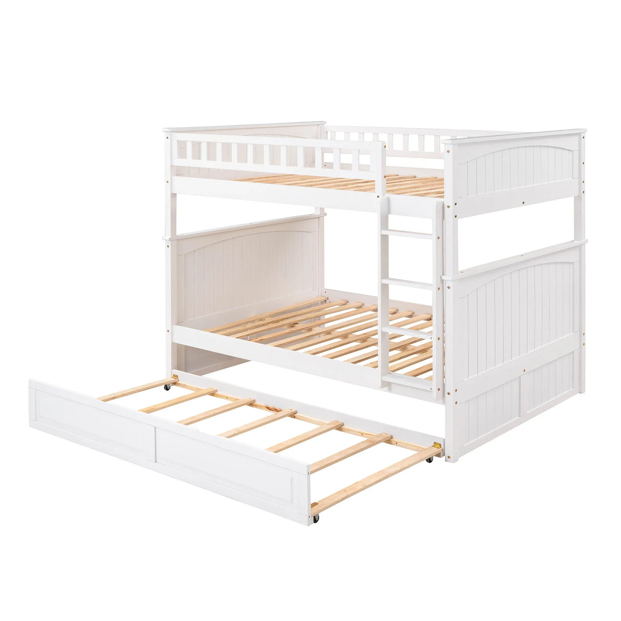 Bunk Bed With Twin Size Trundle, Guardrails - Furniture Home Direct
