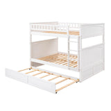 Bunk Bed With Twin Size Trundle, Guardrails - Furniture Home Direct