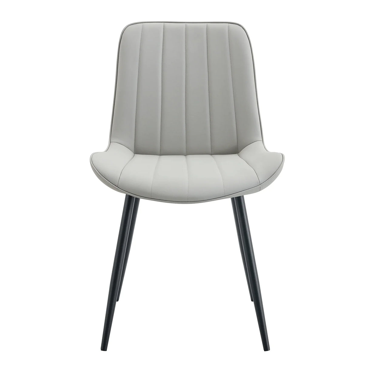 Dining Chairs Set Modern Upholstered PU Leather Gray - Furniture Home Direct