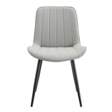Dining Chairs Set Modern Upholstered PU Leather Gray - Furniture Home Direct