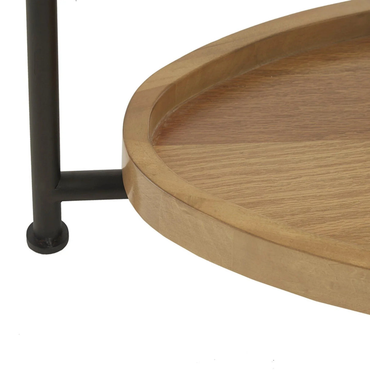 Oval Coffee Table With Metal Legs - White / Natural - Furniture Home Direct