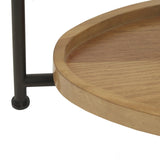 Oval Coffee Table With Metal Legs - White / Natural - Furniture Home Direct