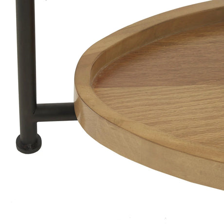 Oval Coffee Table With Metal Legs - White / Natural - Furniture Home Direct