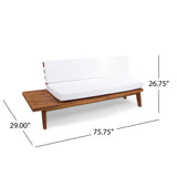 2 Seater Sofa with Water Resistant Cushions in Acacia Wood - White - Furniture Home Direct