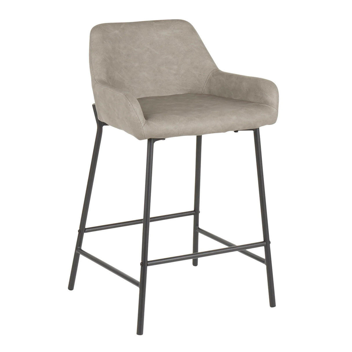 Daniella - Industrial Fixed Height Counter Stool (Set of 2) - Furniture Home Direct
