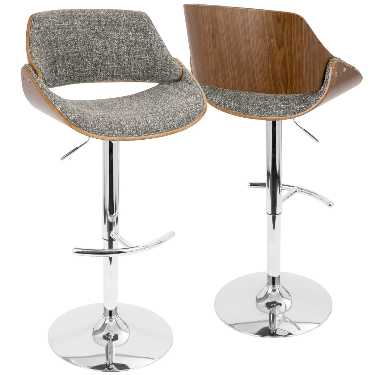 Fabrizzi - Mid Century Modern Adjustable Barstool With Swivel (Set of 2) - Furniture Home Direct