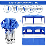 10'X20' Folding Canopy With 6 Removable Sidewalls Outdoor Event Shelter UPF 50+ Gazebo Portable Tents For Parties Beach Camping Wedding Ez Pop Up Canopy - Furniture Home Direct