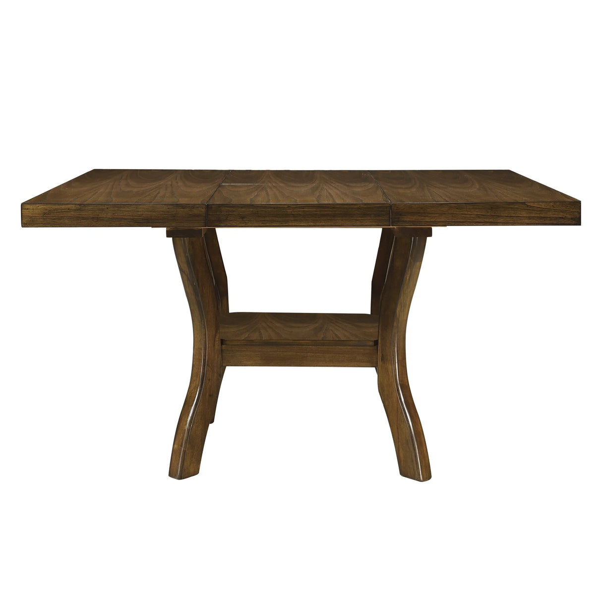 Dining Set With Self Storing Leaf And 6 Wood Chairs Brown - Furniture Home Direct