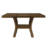 Dining Set With Self Storing Leaf And 6 Wood Chairs Brown - Furniture Home Direct