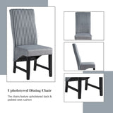 Kini - Corduroy Side Chair (Set of 2) - Black / Gray - Furniture Home Direct