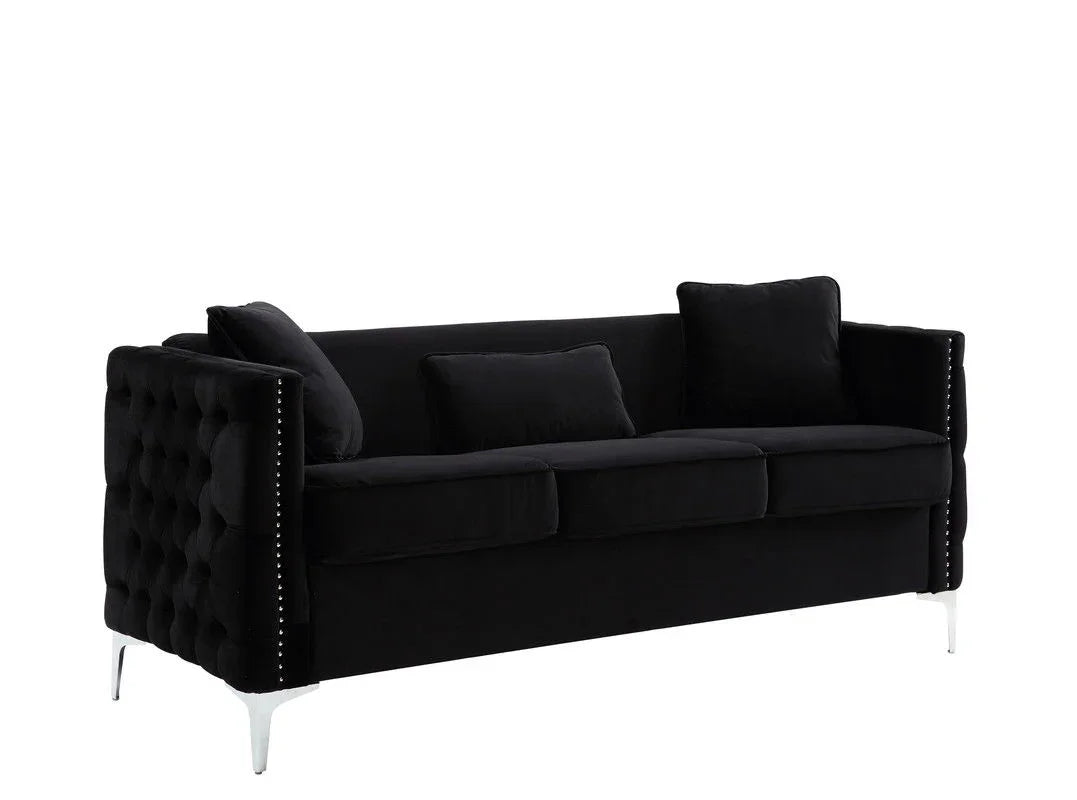 Bayberry - Velvet Sofa With 3 Pillows - Furniture Home Direct