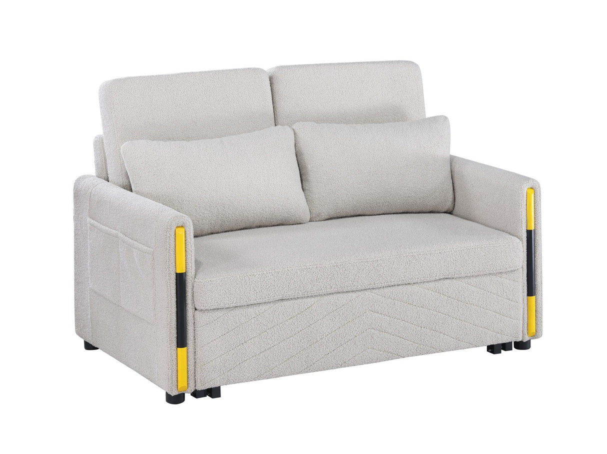 Percy - Teddy Velvet Sleeper Loveseat With Dual-Pull Sleeper Design - Furniture Home Direct