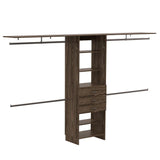 Closet System With Five Shelves And Drawers Dark Walnut - Furniture Home Direct