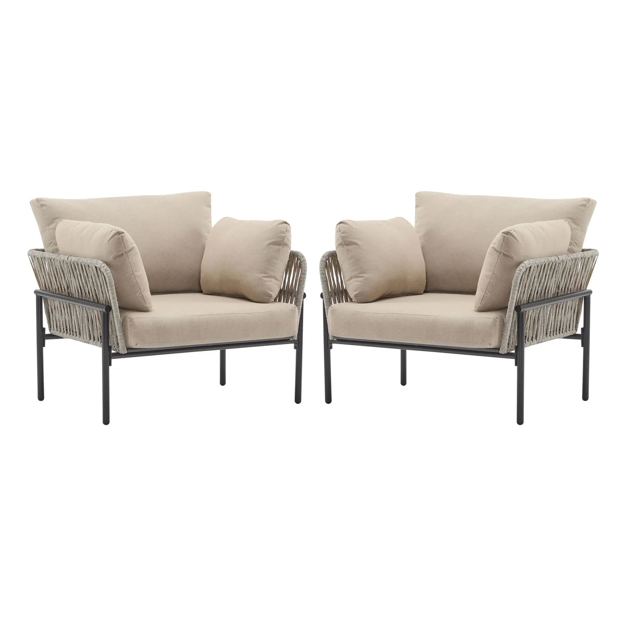 Rope Lounge Chair With Cushions For Modern Spaces