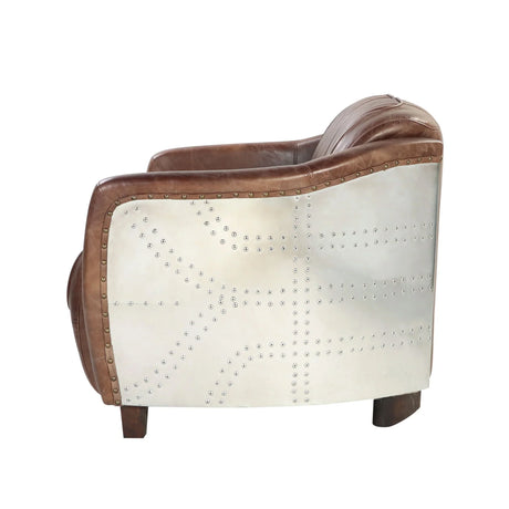 Brancaster - Grain Leather Loveseat - Brown - Furniture Home Direct