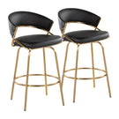 Jie - Glam Fixed Height Counter Stool (Set of 2) - Furniture Home Direct