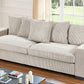 Luxe Corduroy Sofa With 5 Matching Toss Pillows, Sleek Design, Spacious And Comfortable 3 Seater Couch - Furniture Home Direct